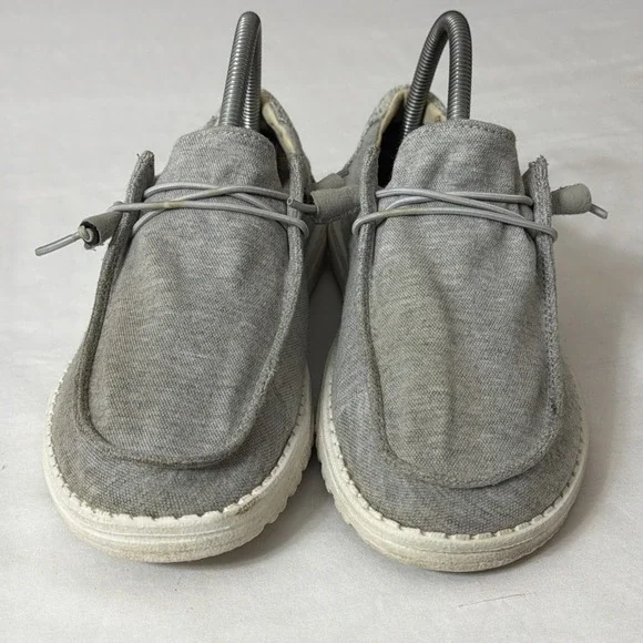 Hey Dude Shoes Womens 8 Wendy Stretch Knit Casual Moc Sneakers Glacier Gray Gym - Picture 2 of 16